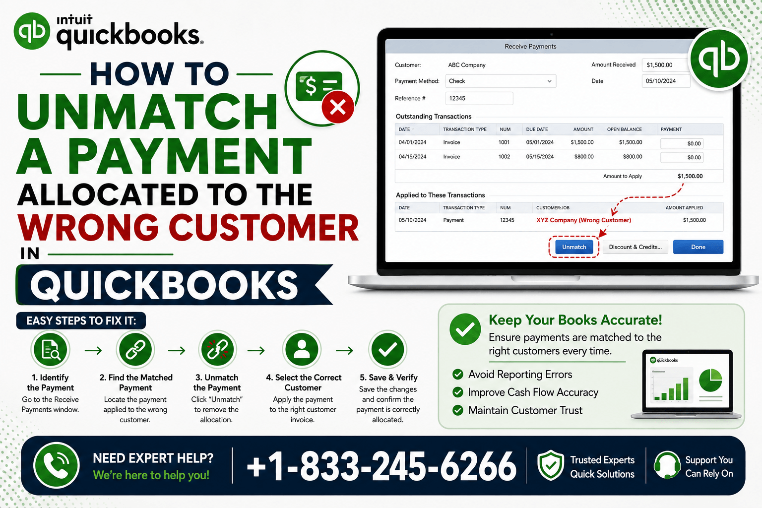 How to Unmatch a Payment in QuickBooks