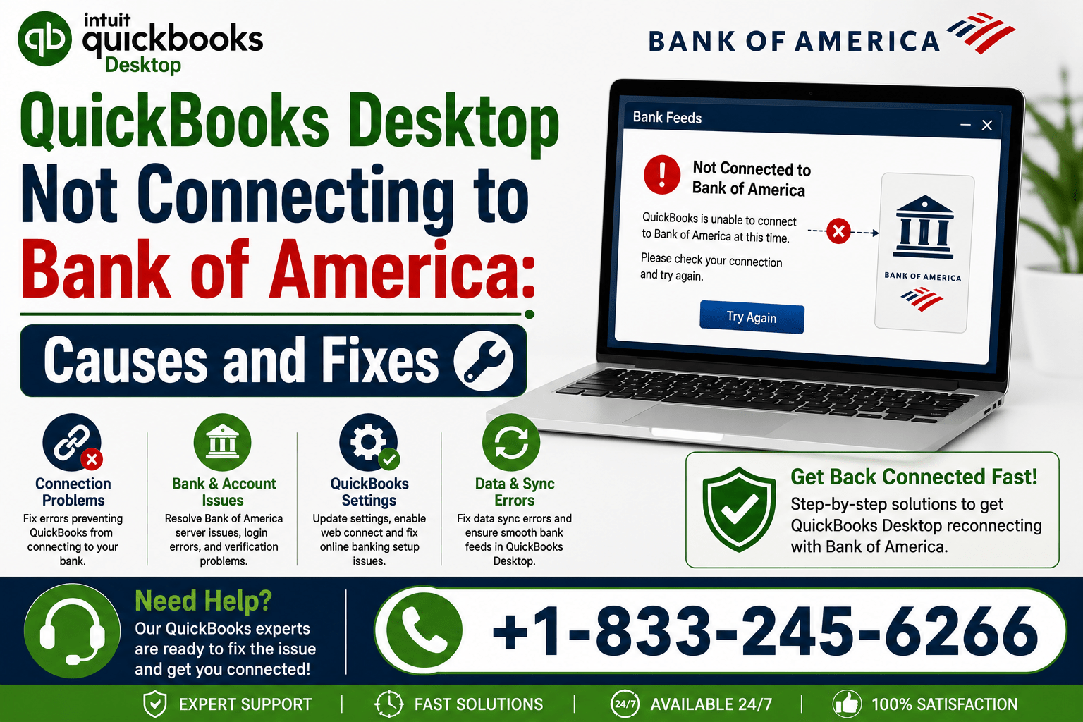 QuickBooks Desktop Not Connecting to Bank of America