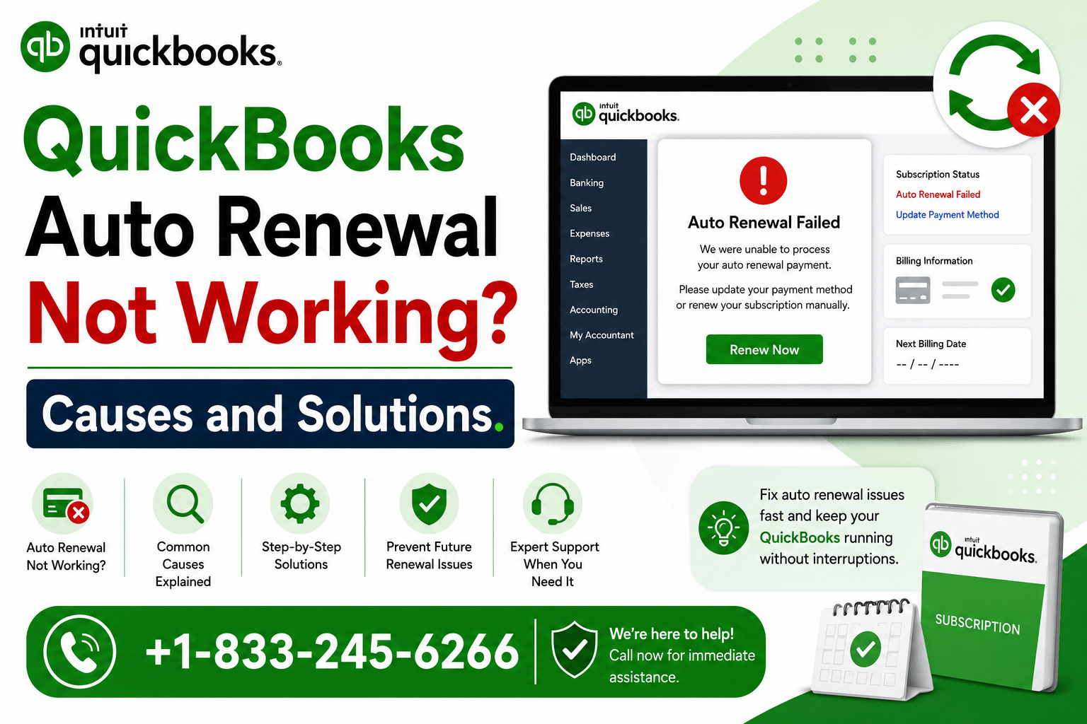 QuickBooks auto renewal not working