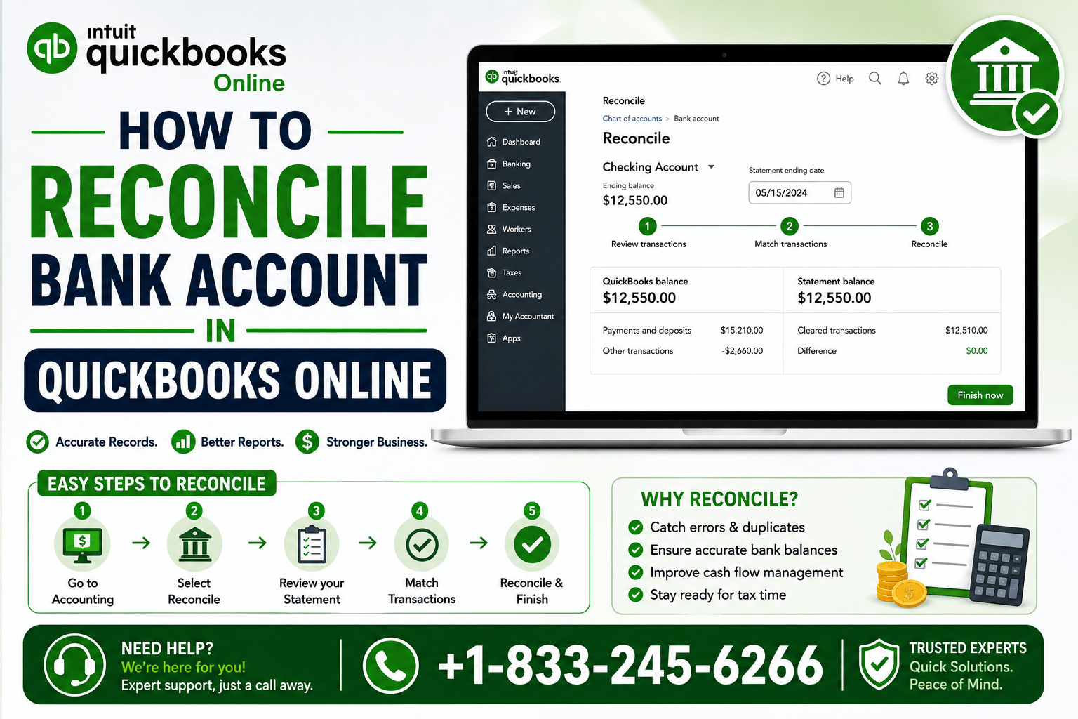 Reconcile Bank Account in QuickBooks Online