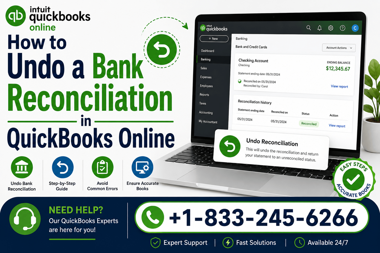 Undo a Bank Reconciliation in QuickBooks